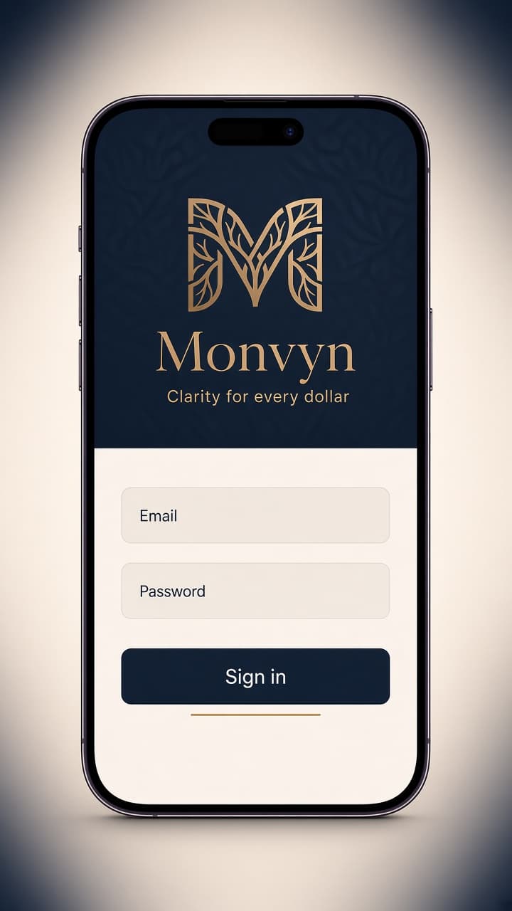 Monvyn welcome and sign-in