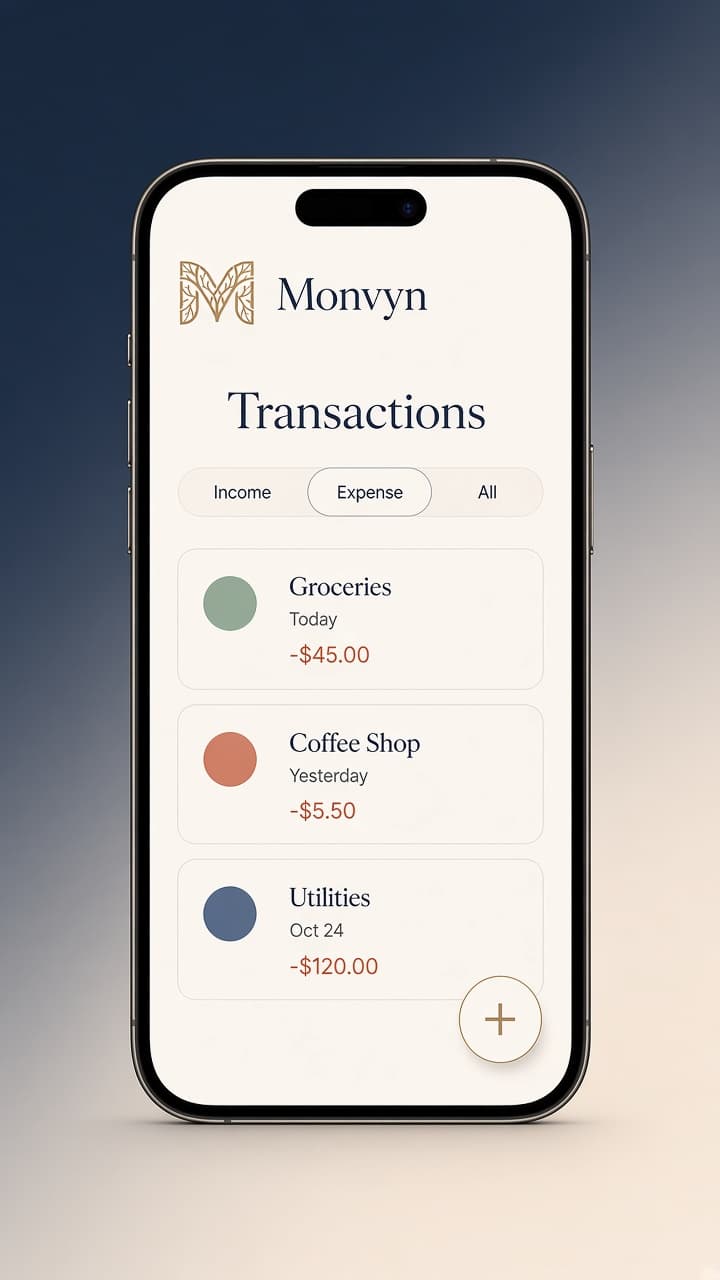 Monvyn transactions list