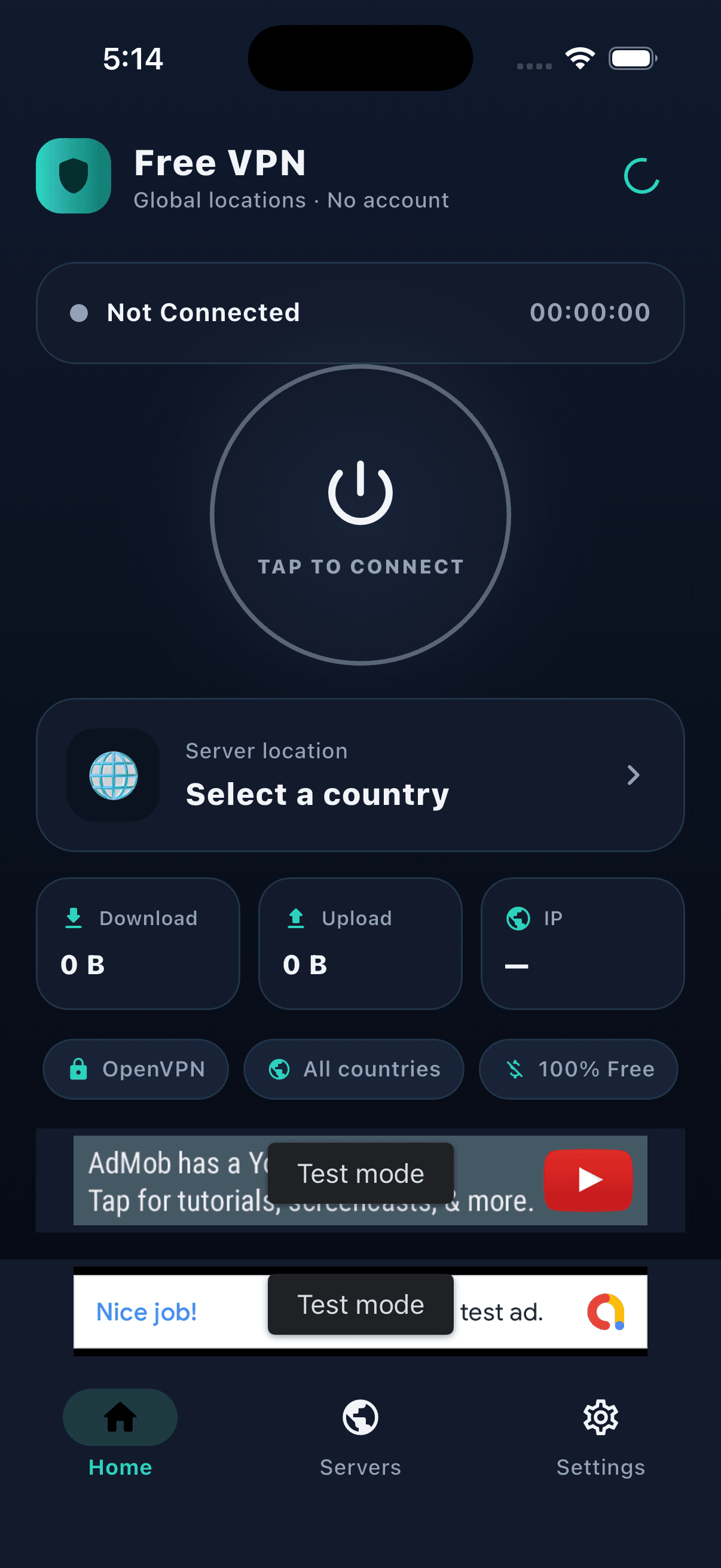 Monvyn VPN protected connection view